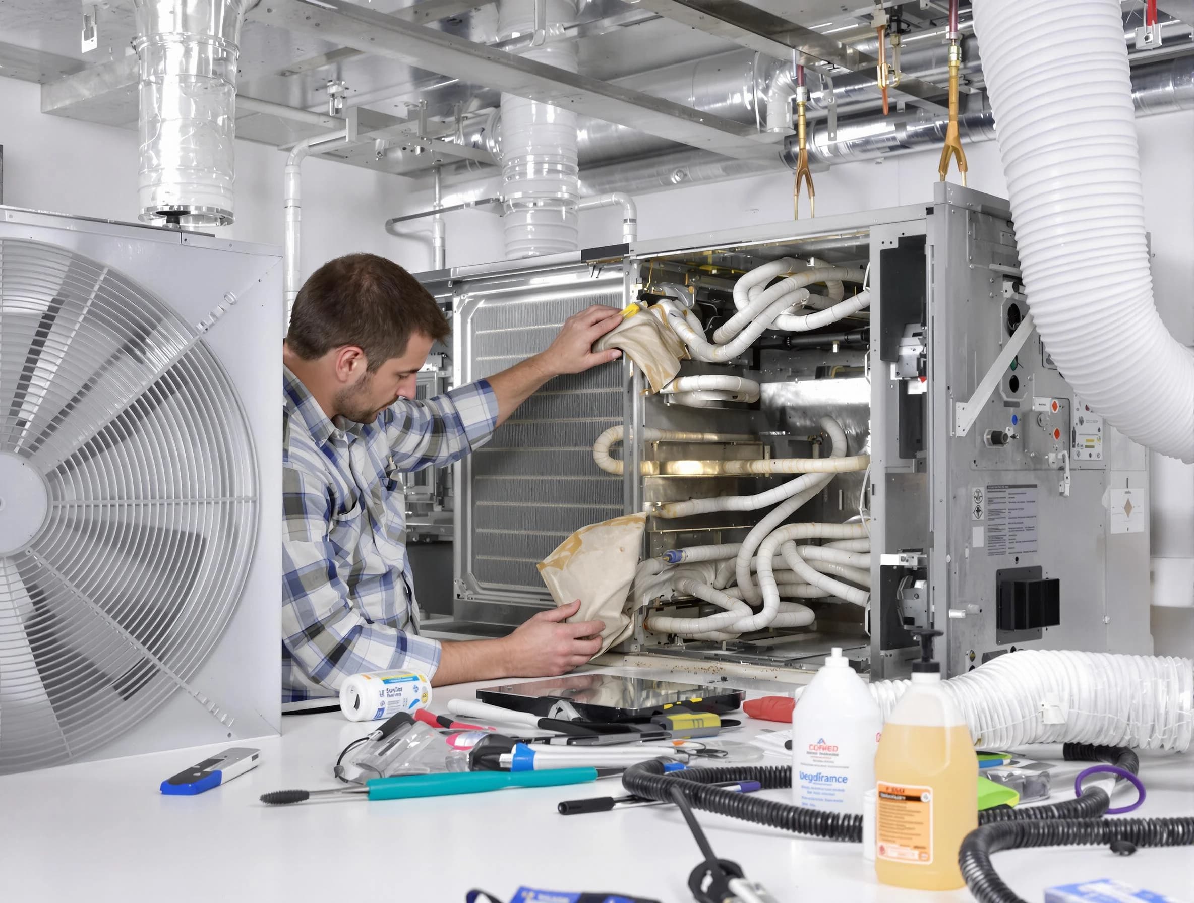 Castle Pines Air Duct Cleaning specialist performing precision AC coil cleaning in Castle Pines