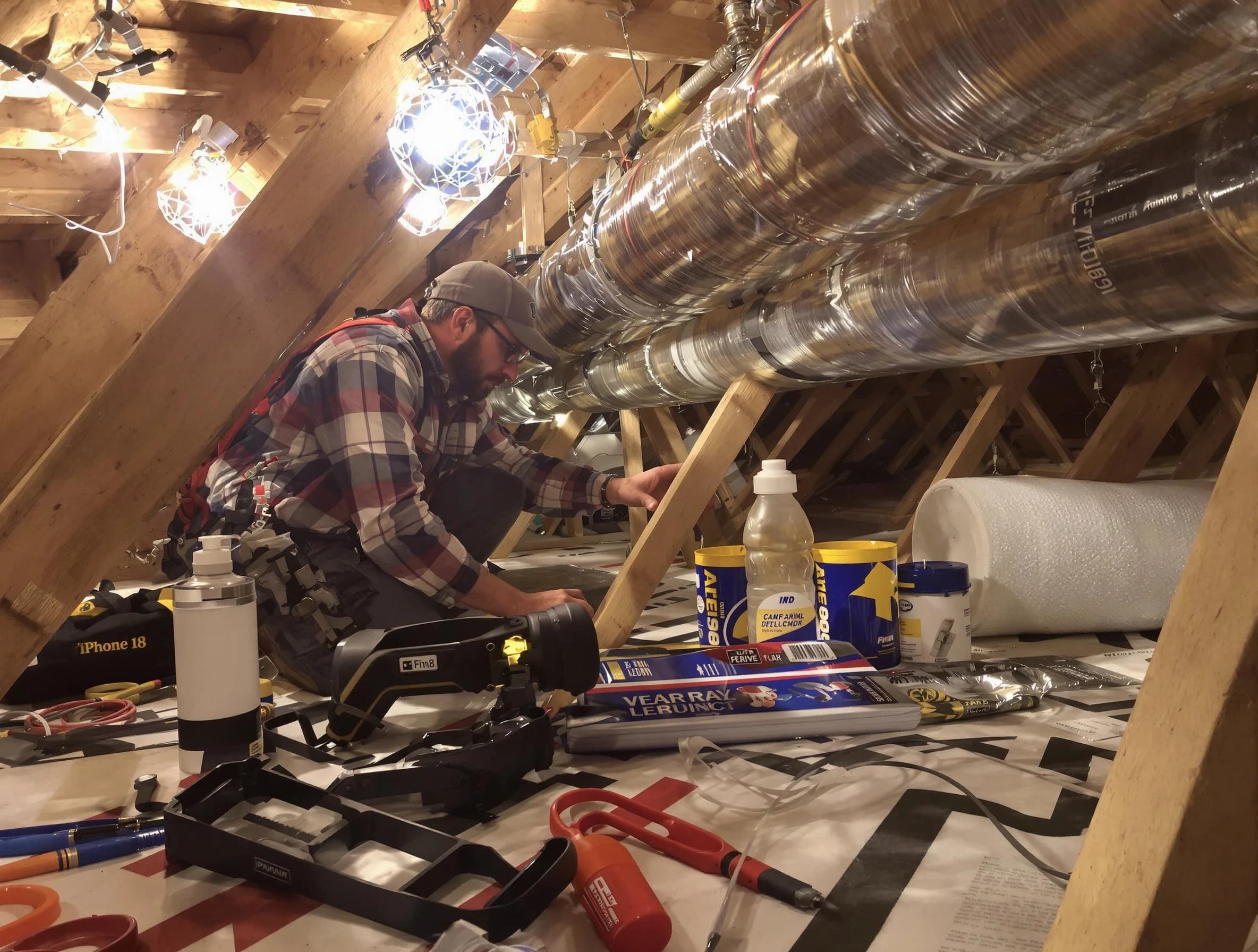 Castle Pines Air Duct Cleaning expert performing precision duct sealing to improve HVAC efficiency in Castle Pines