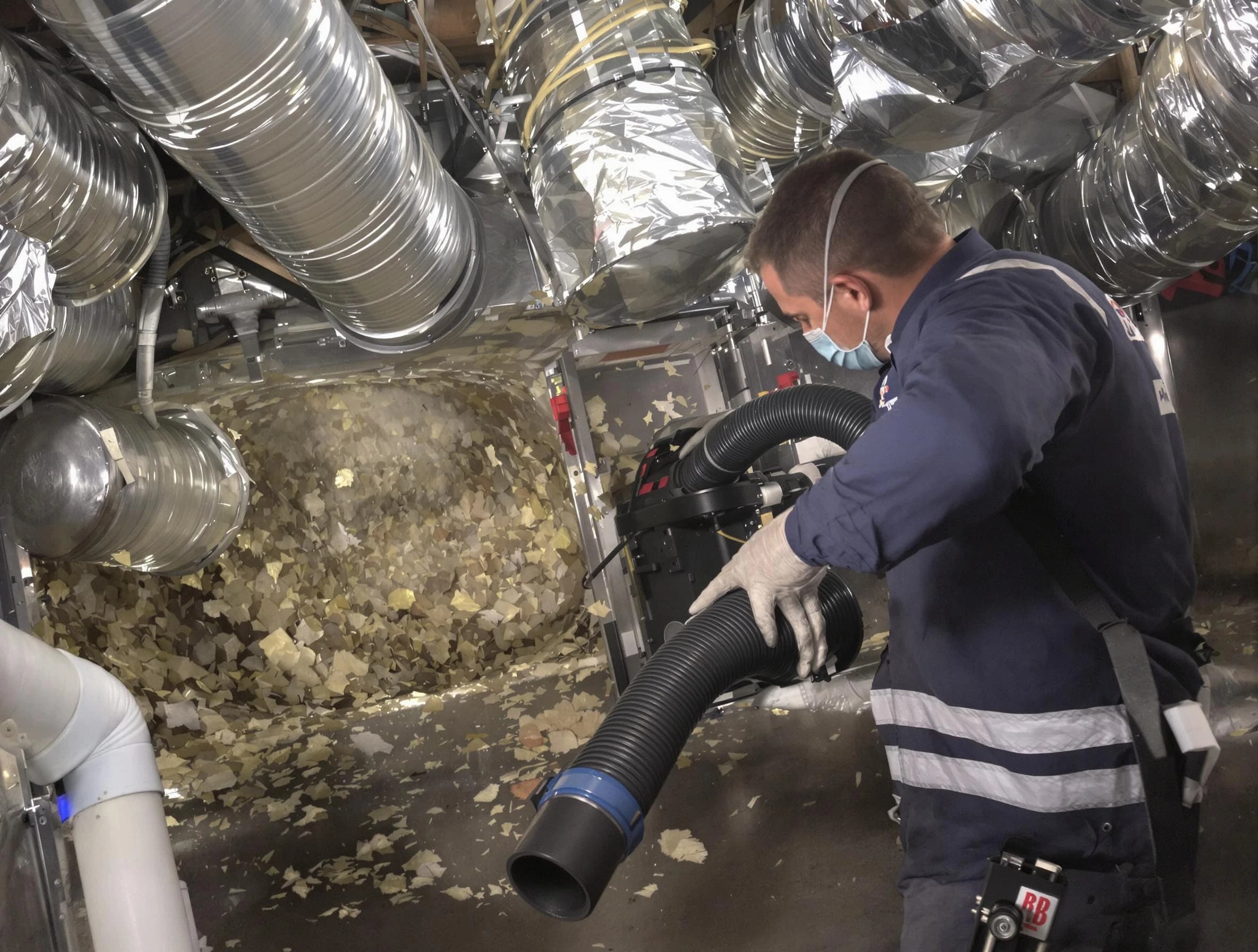 Castle Pines Air Duct Cleaning specialist operating negative pressure cleaning equipment for thorough duct maintenance in Castle Pines