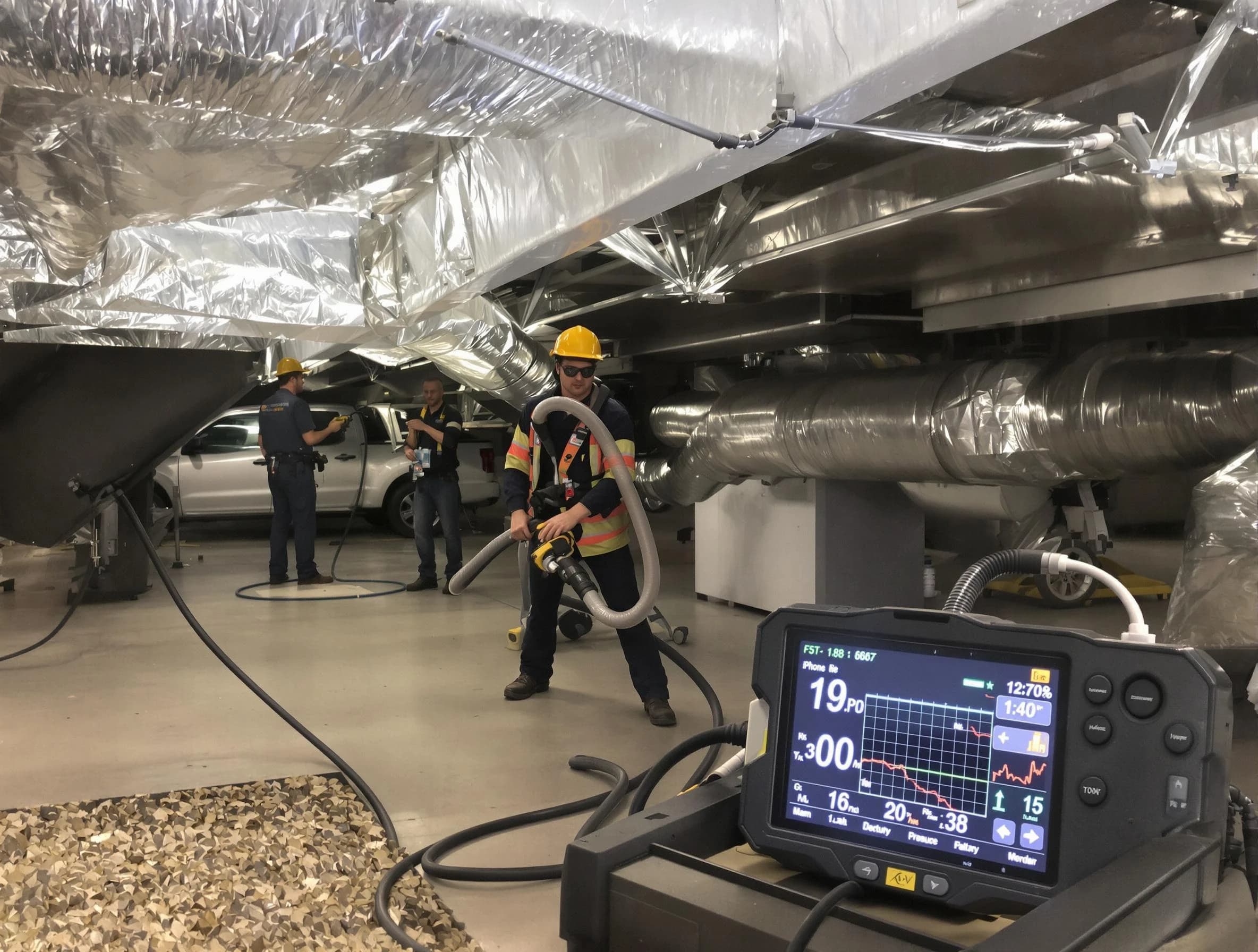 Professional negative pressure duct cleaning by Castle Pines Air Duct Cleaning in Castle Pines